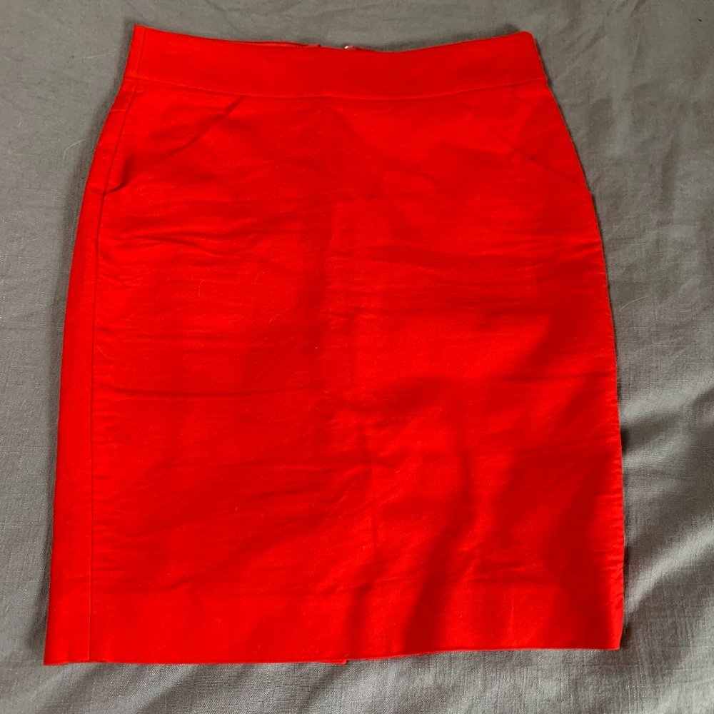 J. Crew Bright Coral Pencil Skirt Size 2